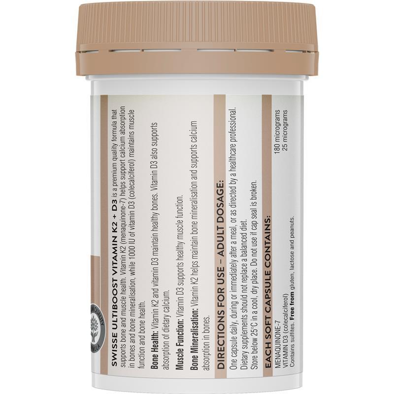 Swisse Ultiboost K2 + D3 60 Capsules