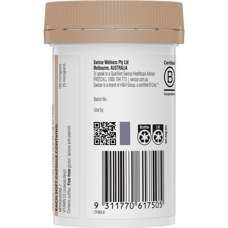 Swisse Ultiboost K2 + D3 60 Capsules