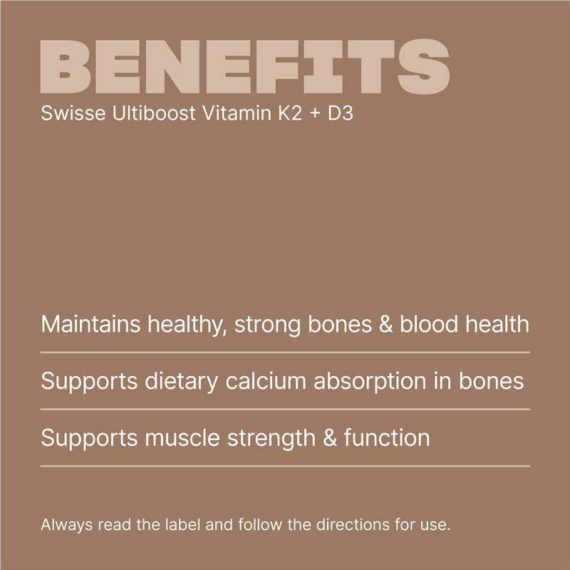 Swisse Ultiboost K2 + D3 60 Capsules