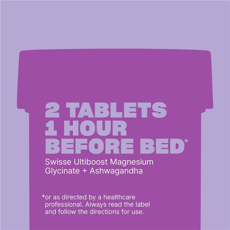 Swisse Ultiboost Magnesium Glycinate + Ashwagandha Night 60 Tablets