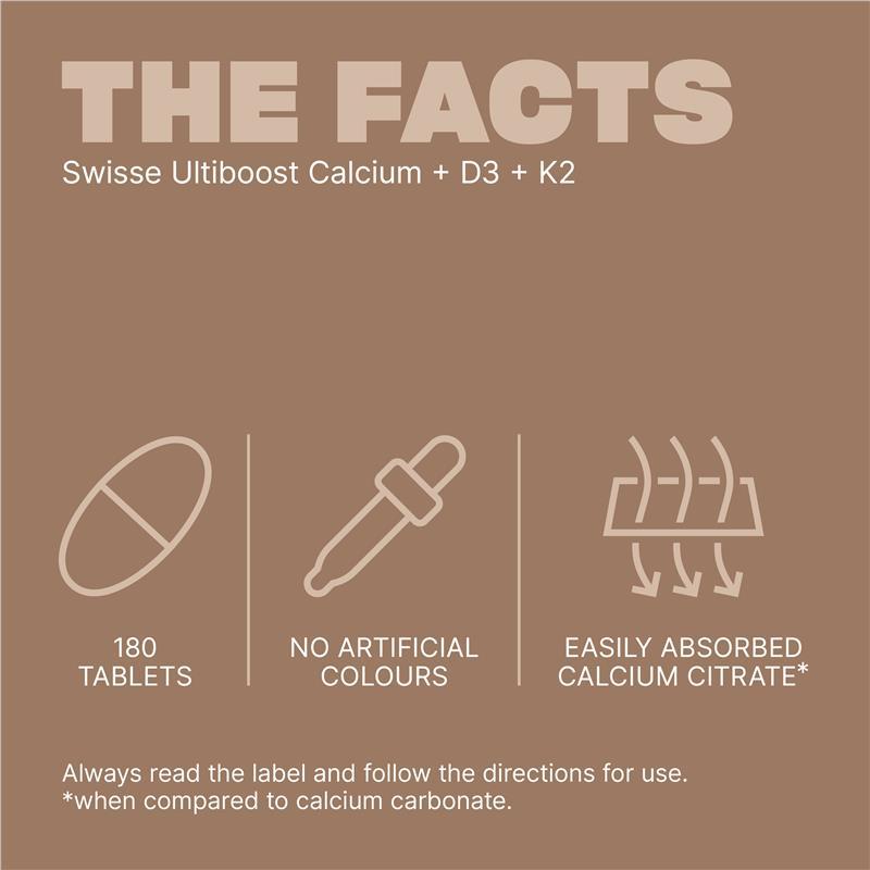 Swisse Ultiboost Calcium+D3+K2 180 Tablets Exclusive