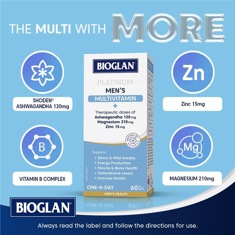 Bioglan Platinum Mens Multivitamin 60 Tablets