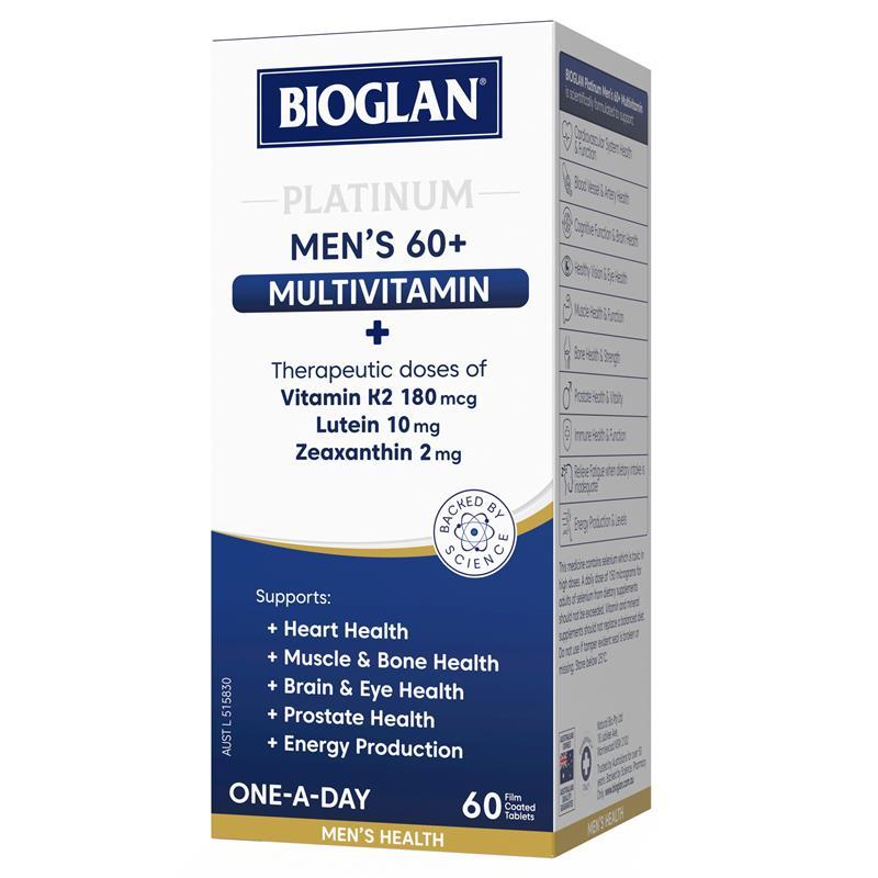 Bioglan Platinum Mens 60 + Multivitamin 60 Tablets