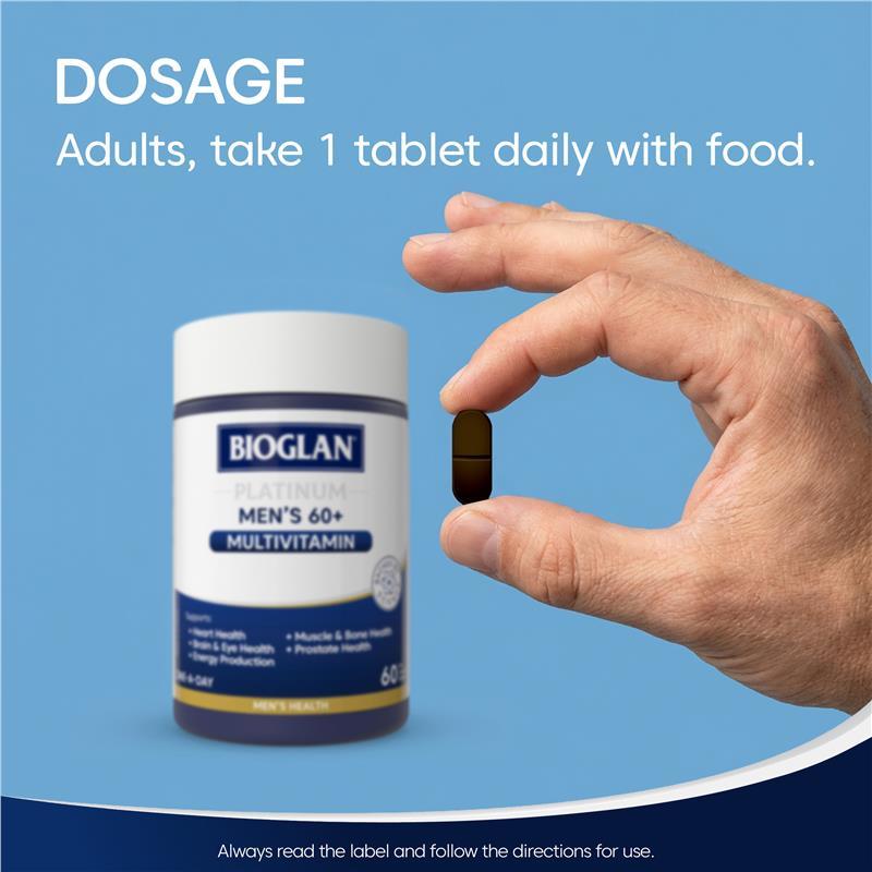 Bioglan Platinum Mens 60 + Multivitamin 60 Tablets