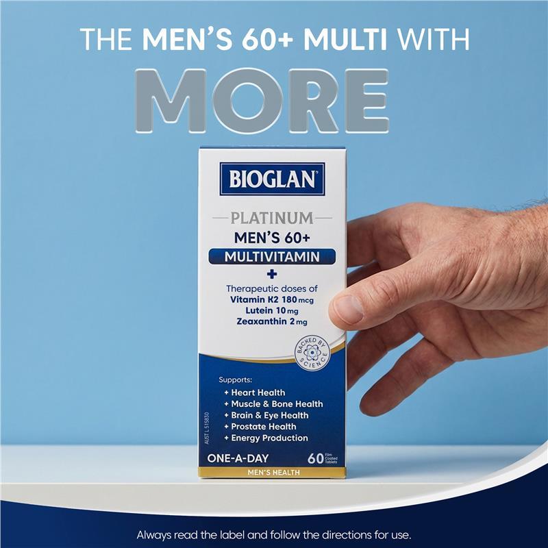 Bioglan Platinum Mens 60 + Multivitamin 60 Tablets