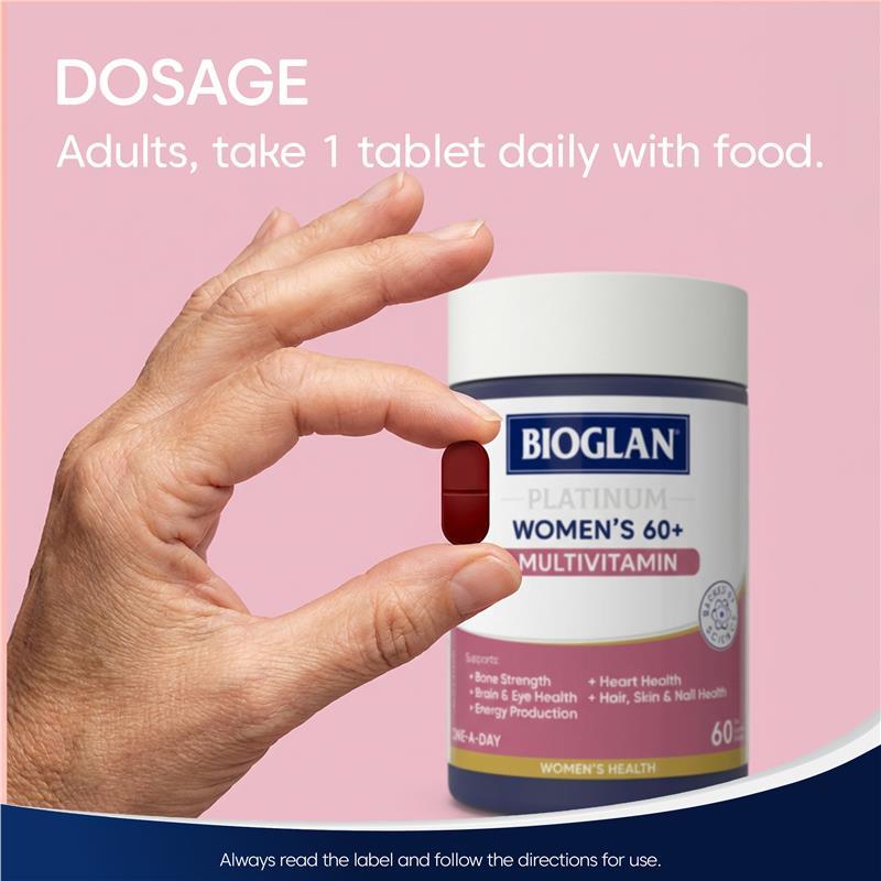 Bioglan Platinum Womens 60 + Multivitamin 60 Tablets
