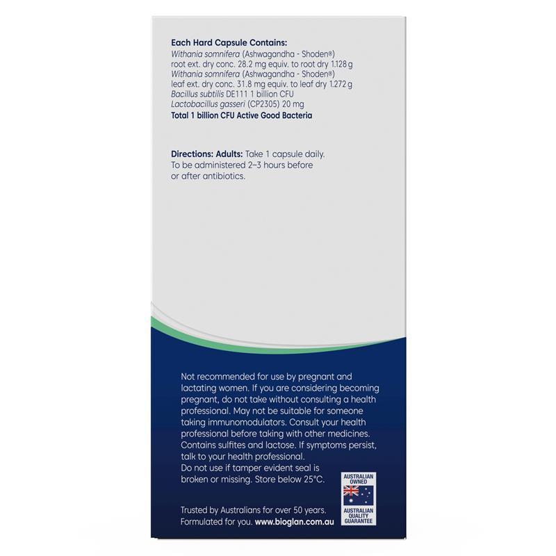 Bioglan Platinum Probiotic + Ashwagandha 50 Capsules