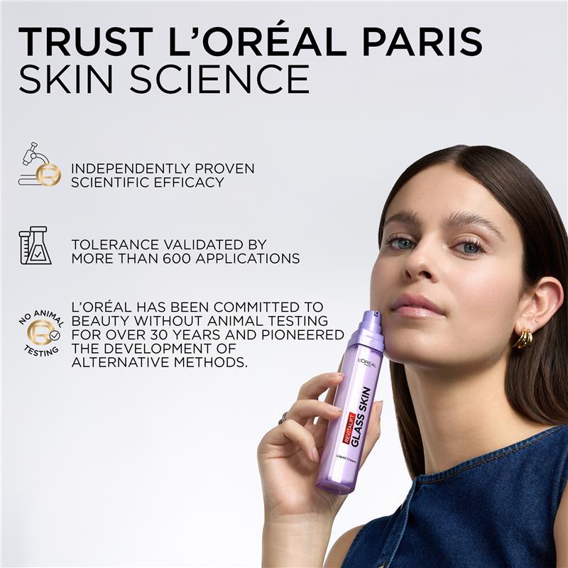 L'Oreal Paris Revitalift Filler Glass Skin Liquid Cream Face Moisturiser 50ml