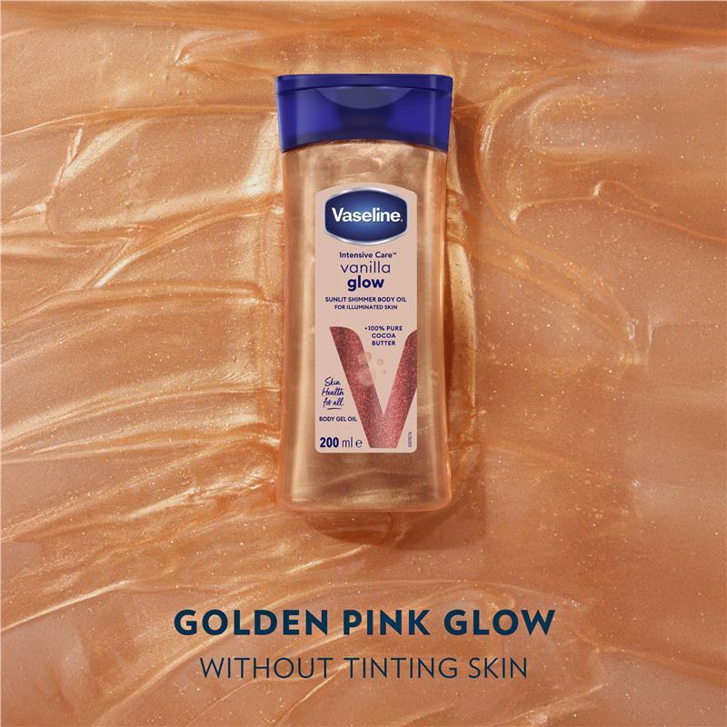 Vaseline Intensive Care Vanilla Glow Shimmer Body Gel Oil 200ml