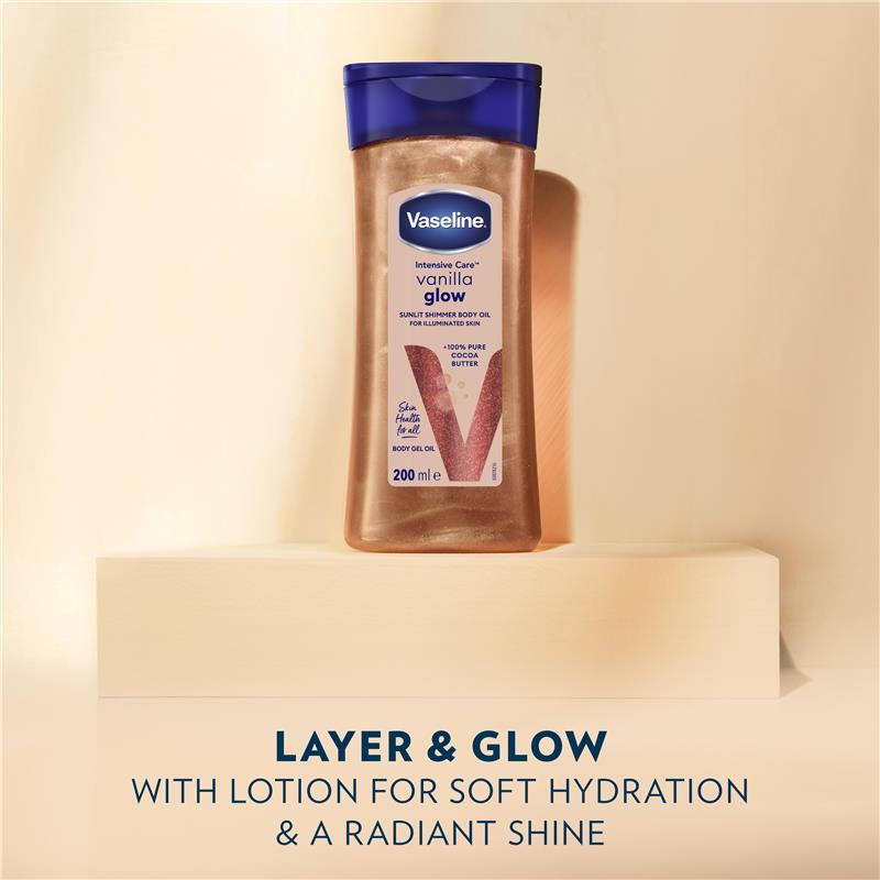 Vaseline Intensive Care Vanilla Glow Shimmer Body Gel Oil 200ml
