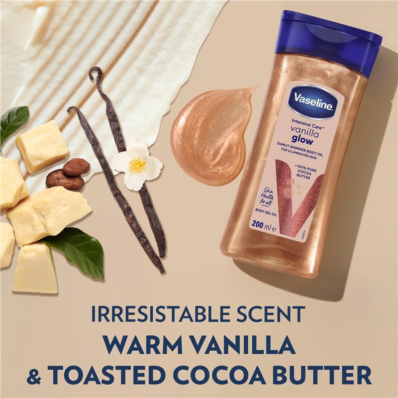 Vaseline Intensive Care Vanilla Glow Shimmer Body Gel Oil 200ml