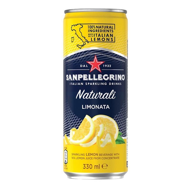 San Pellegrino 330ml Sparkling Limonata Cans 24 Pack
