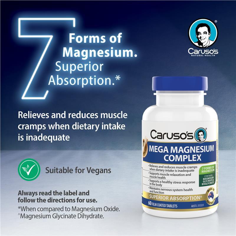 Carusos Mega Magnesium Complex 60 Capsules