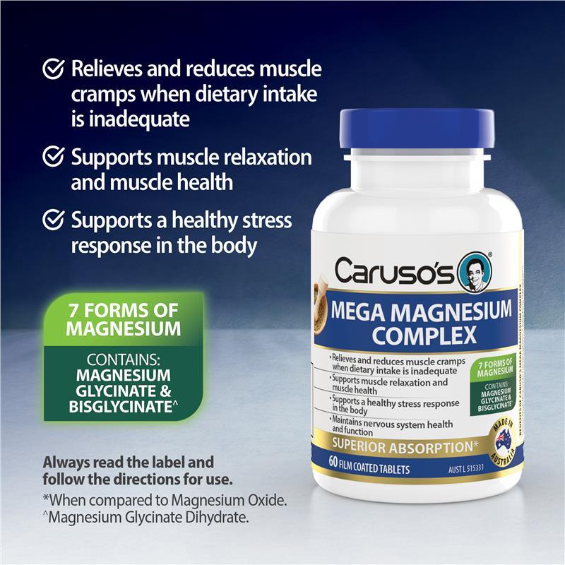 Carusos Mega Magnesium Complex 60 Capsules