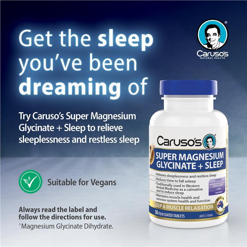 Carusos Super Magnesium Glycinate + Sleep 50 Capsules