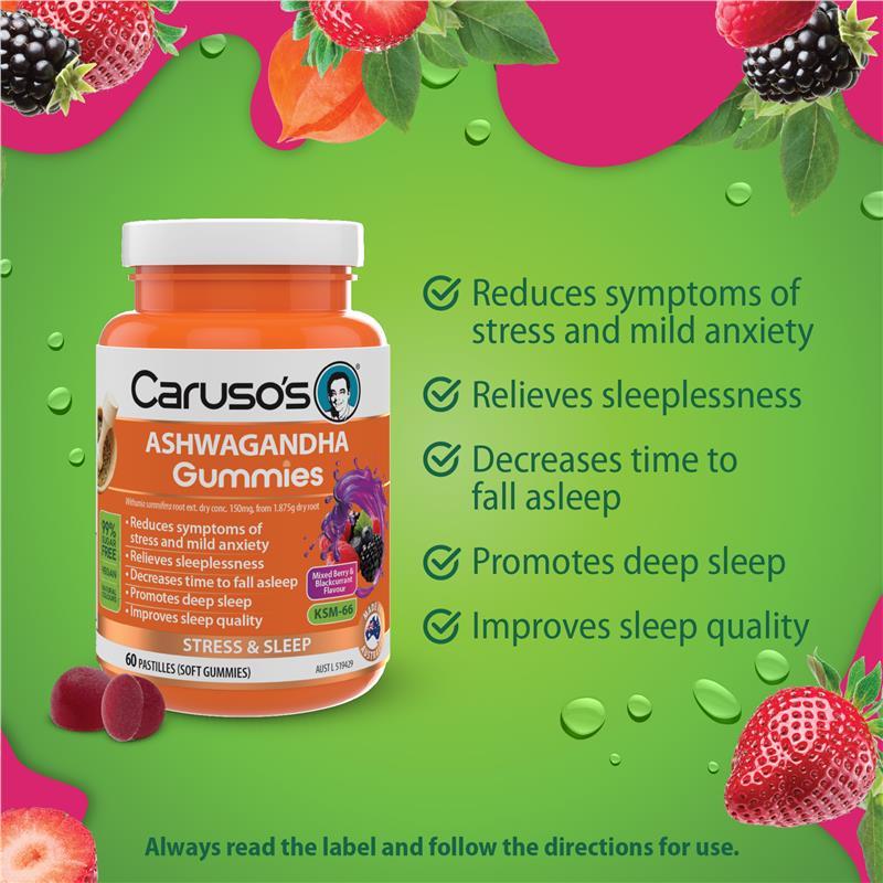 Carusos Gummies Ashwagandha 60 Pastilles