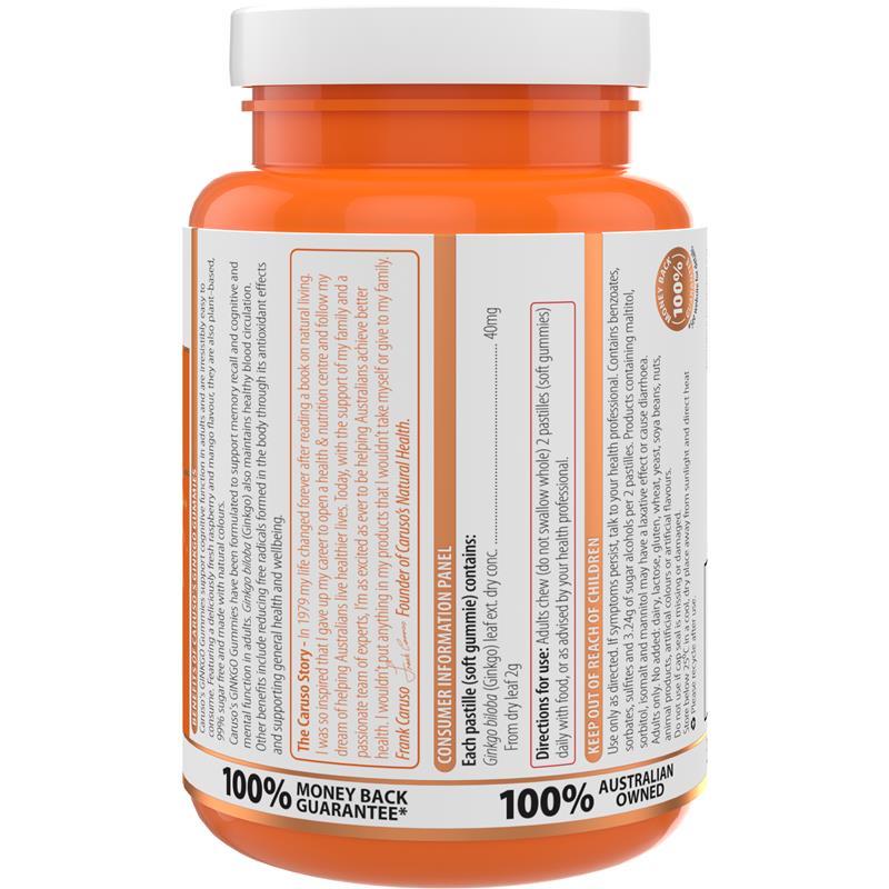 Carusos Gummies Ginkgo 60 Pastilles