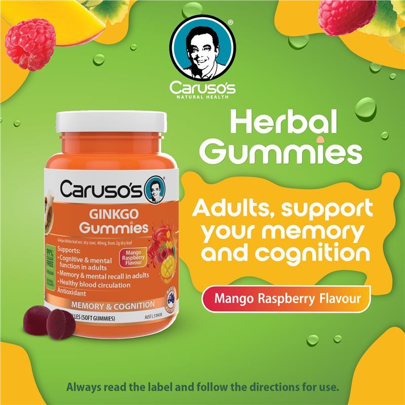 Carusos Gummies Ginkgo 60 Pastilles