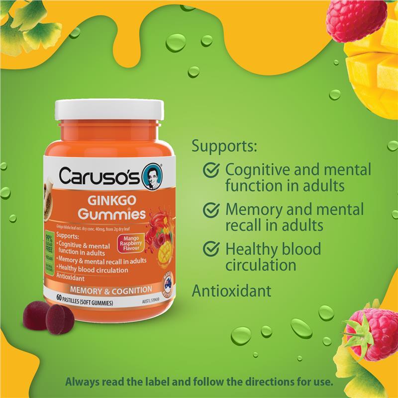 Carusos Gummies Ginkgo 60 Pastilles