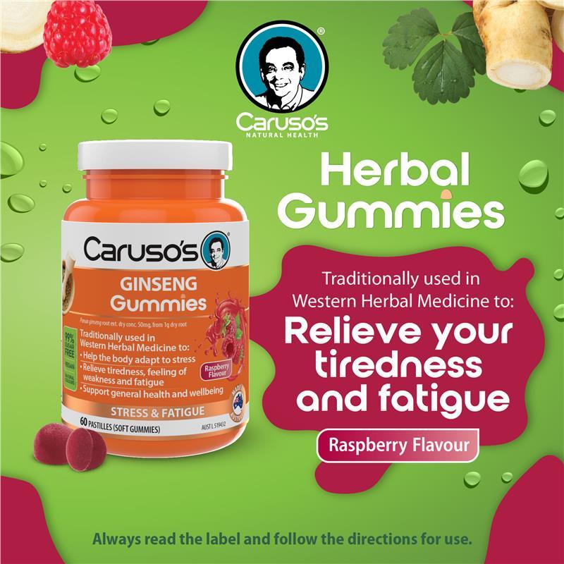 Carusos Gummies Ginseng 60 Pastilles