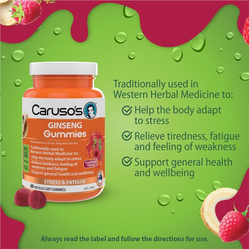 Carusos Gummies Ginseng 60 Pastilles
