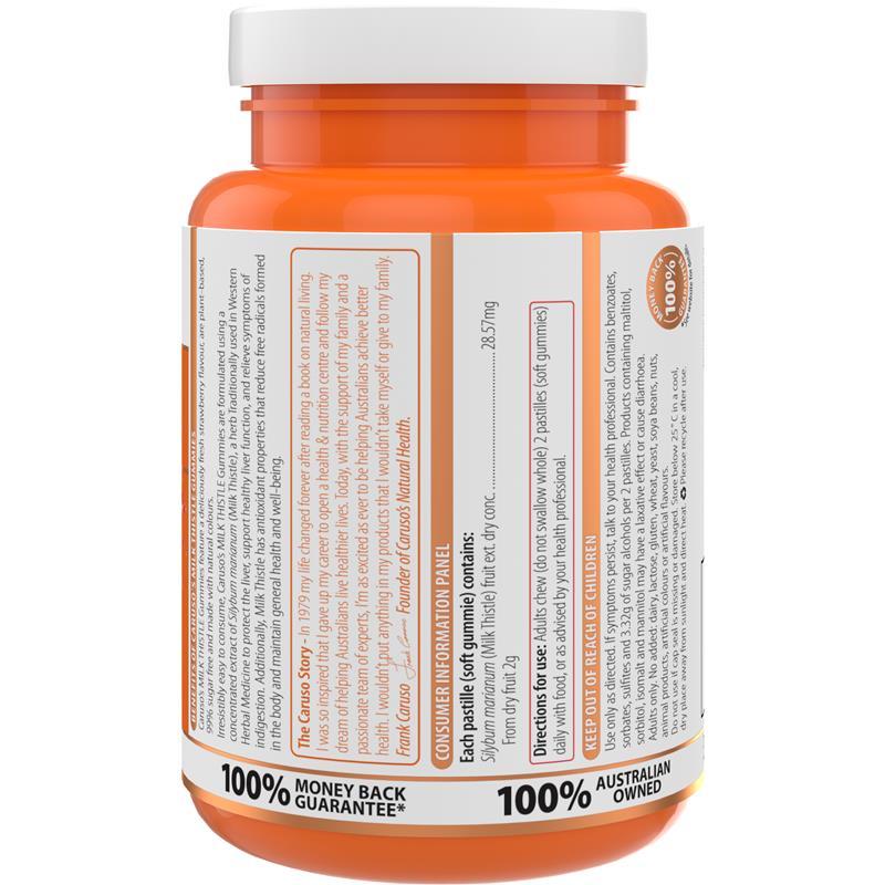 Carusos Gummies Milk Thistle 60 Pastilles