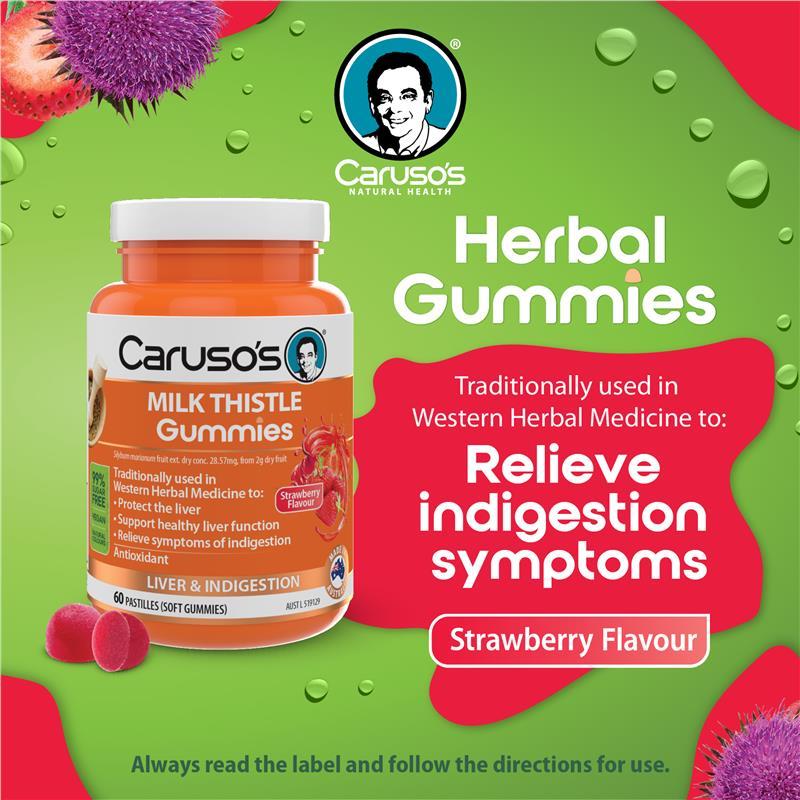 Carusos Gummies Milk Thistle 60 Pastilles