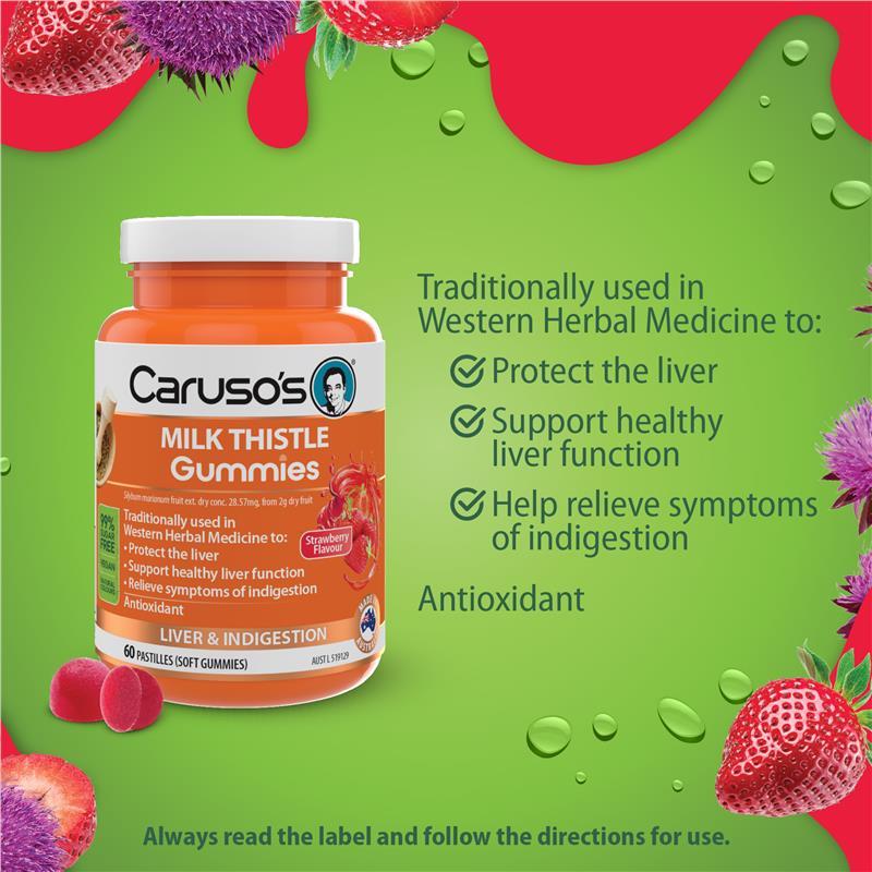 Carusos Gummies Milk Thistle 60 Pastilles