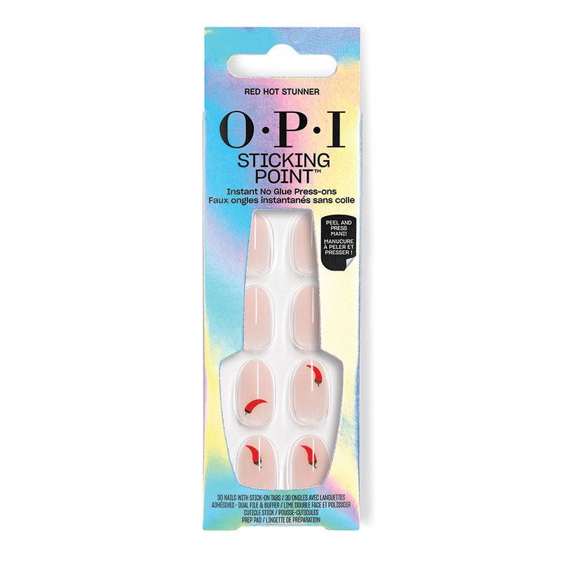OPI Sticking Point Instant Press-On Nails Red Hot Stunner