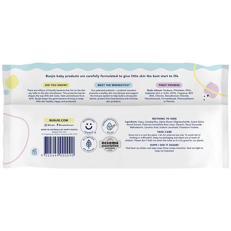 Bunjie Purple Pouch Bonus 80 Pack Wipes