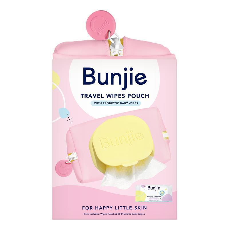 Bunjie Pink Travel Pouch Bonus 20 Pack Wipes