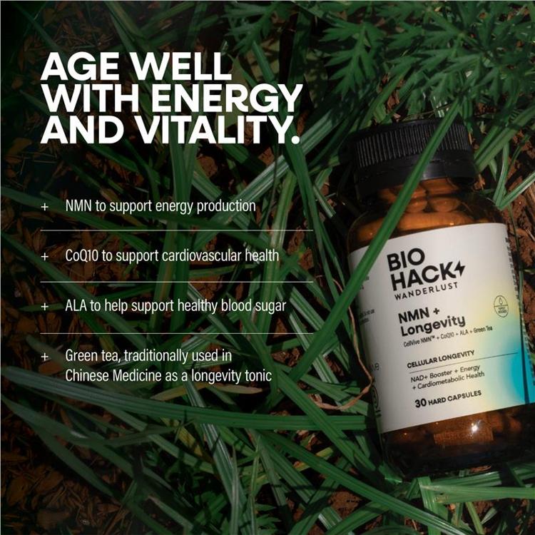 Buy BioHack Wanderlust NMN + Longevity 30 Capsules online at Chemist ...
