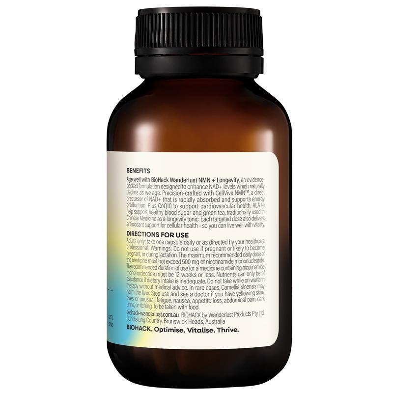 BioHack Wanderlust NMN + Longevity 30 Capsules
