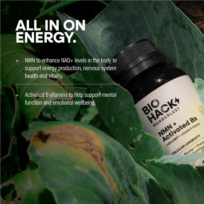 BioHack Wanderlust NMN + Activated Bs 30 Capsules