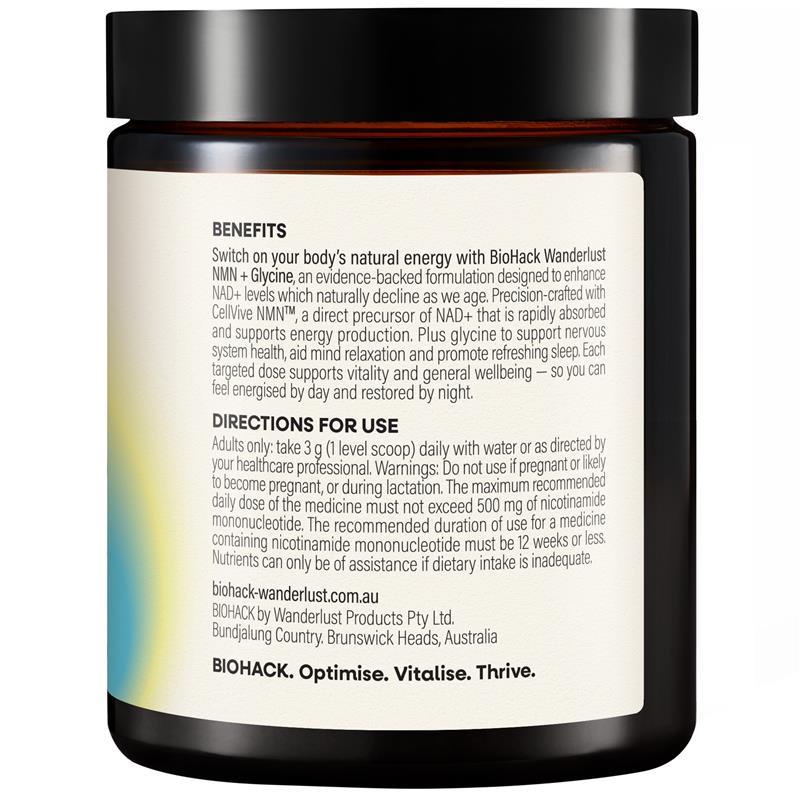 BioHack Wanderlust NMN + Glycine Powder 90g