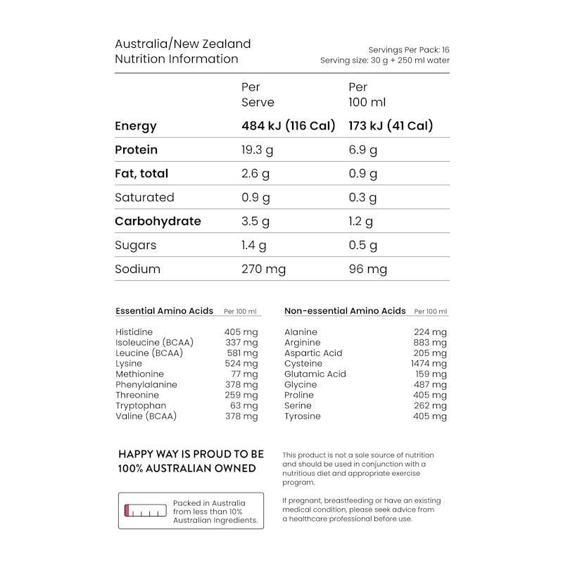 Happy Way Choc Cherry Vegan Protein Powder 500g