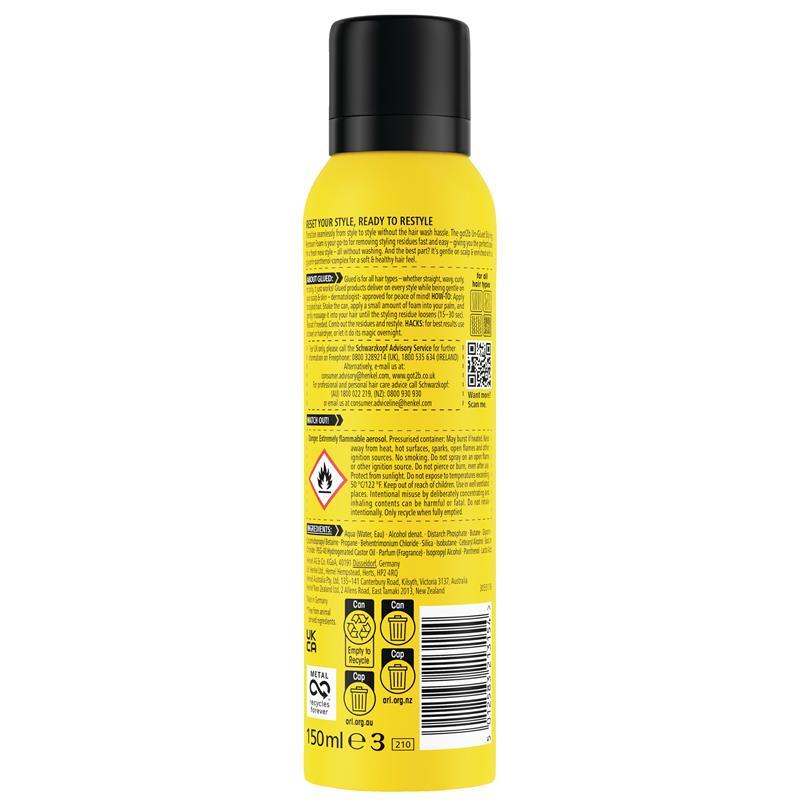 Got2b Un-Glued Styling & Hair Spray Remover Foam 150ml
