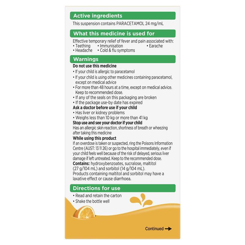 Panadol Childrens 1-5 Years Tutti Frutti 200ml