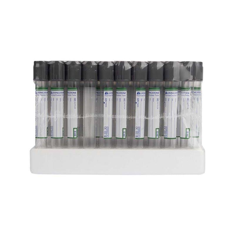 Livingstone Blood Collection Tube with Fluoride Oxalate 5mL 13 x 100mm Grey 100 Pieces/Pack