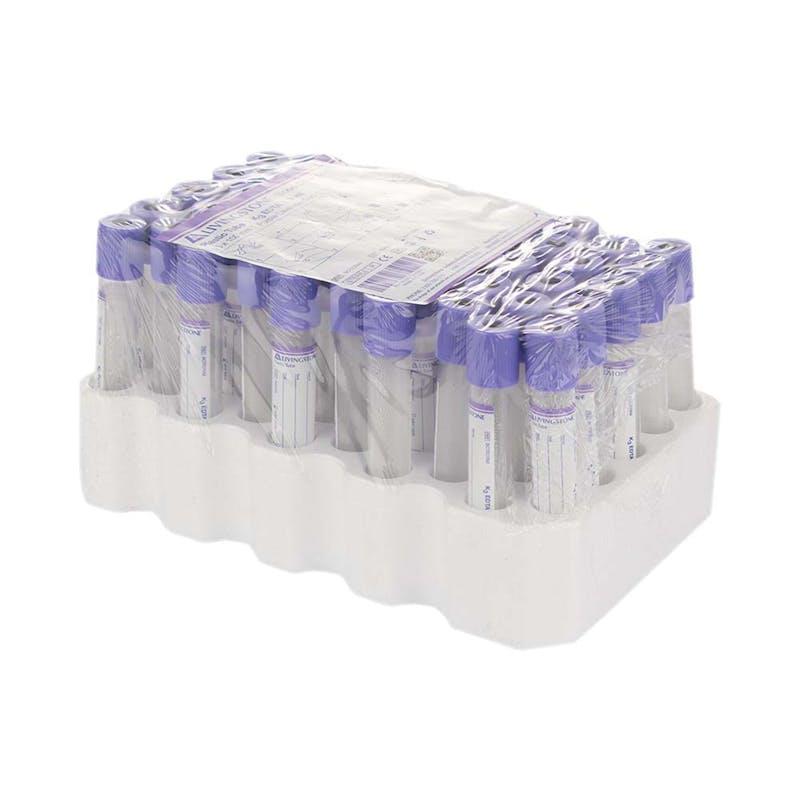 Livingstone Blood Collection Tube with K3 EDTA 9mL 16 x 100mm Purple Lavender 50 Pieces/Pack