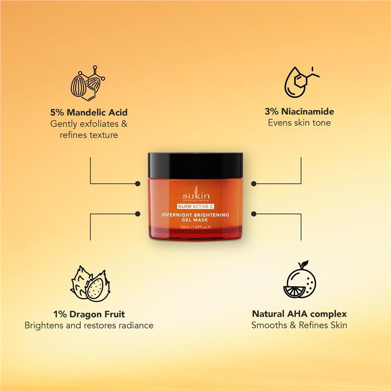 Sukin Glow Active-C Overnight Brightening Gel Mask