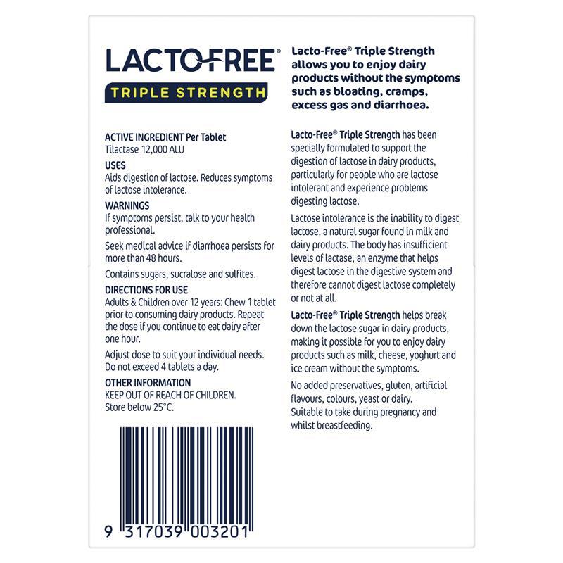 Lacto Free Triple Strength Chewable 30 Tablets