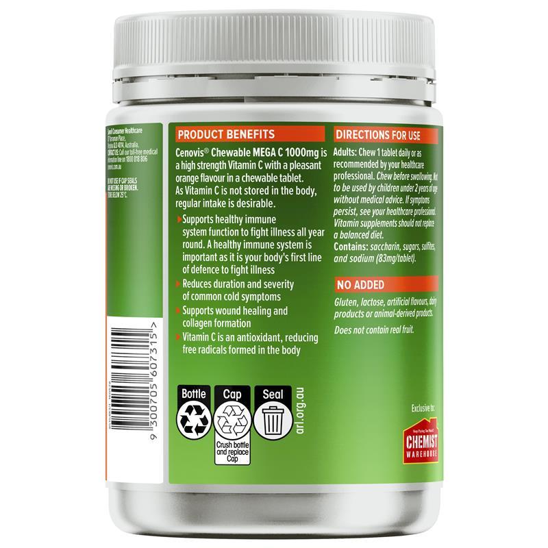 Cenovis Chewable Mega C 1000mg 300 Tablets Exclusive
