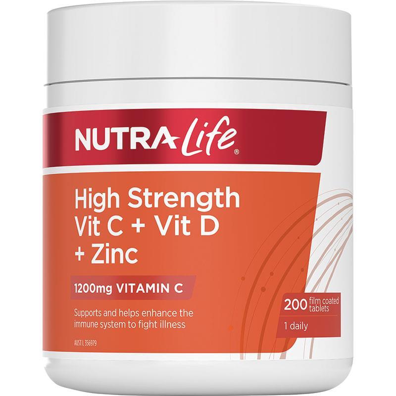 Nutra-Life Vit C + Vit D + ZINC. 200 Tablets