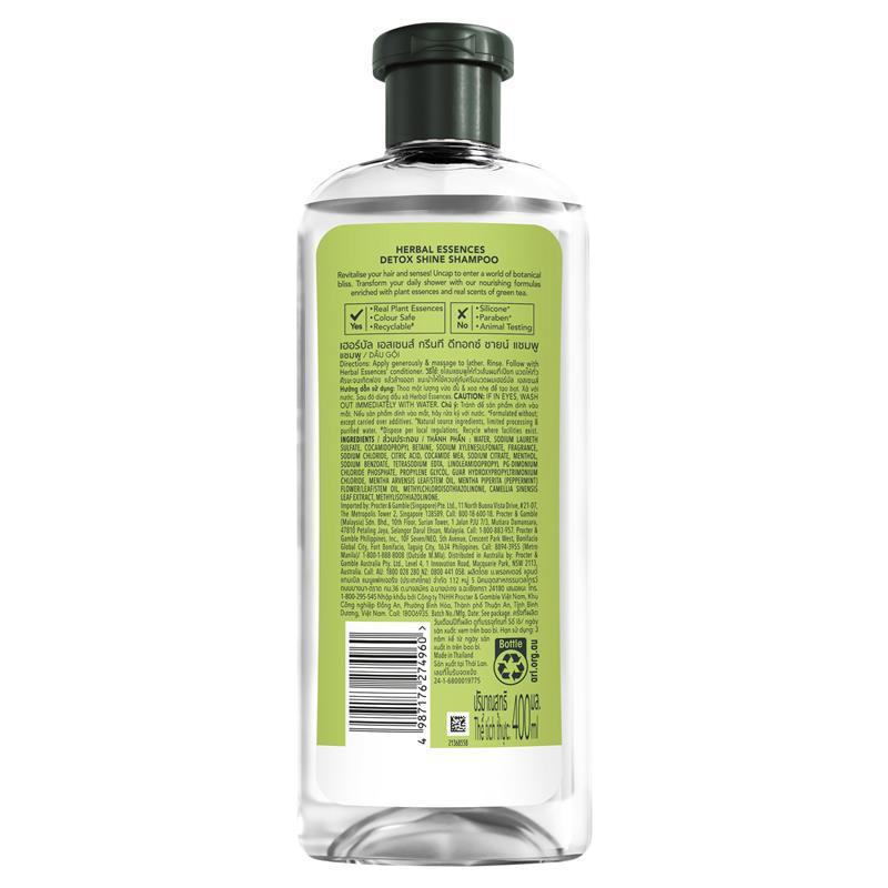Herbal Essences Shampoo Detox Shine Green Tea Haircare 400ml