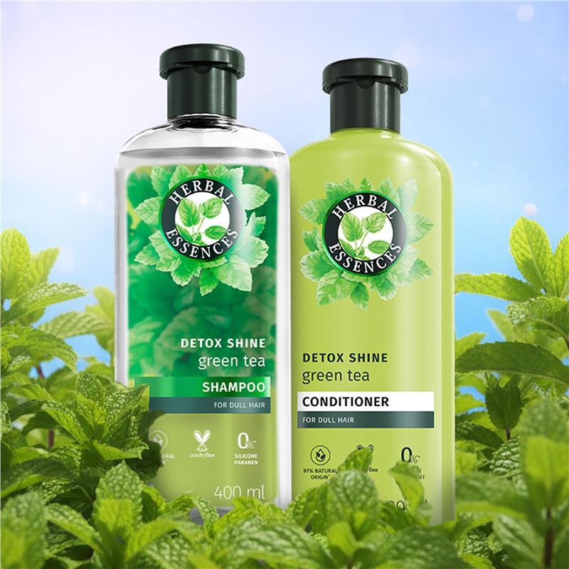 Herbal Essences Shampoo Detox Shine Green Tea Haircare 400ml