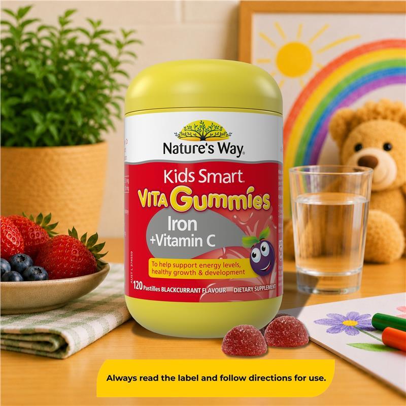 Nature's Way Kids Smart Vita Gummies Iron + Vitamin C 120 Pastilles