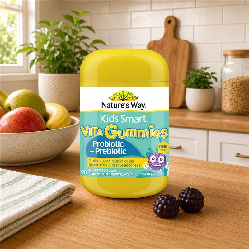 Nature's Way Kids Smart Vita Gummies Probiotic + Prebiotic 90 Pastilles