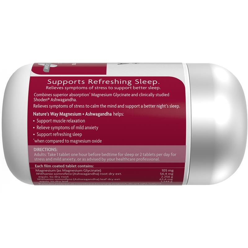 Nature's Way Magnesium + Ashwagandha 50 Tablets