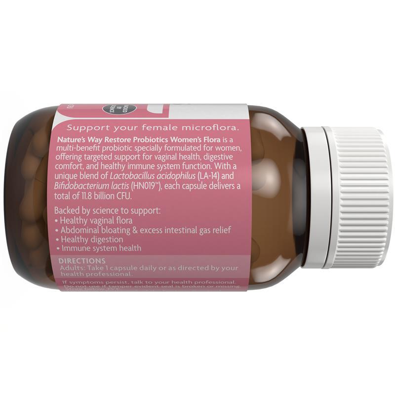 Nature's Way Restore Probiotics Women's Flora 60 Capsules Exclusive Size